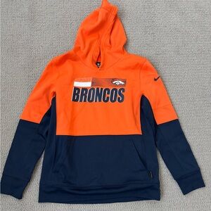 Boys NFL Denver Broncos Hooded Sweatshirt, size Large